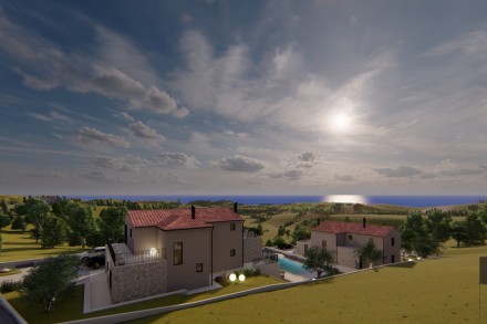 Projekt - Villen mit herrlichem Blick auf Olivenhaine und das Meer
